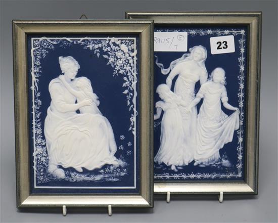 A pair of Villeroy & Boch plaques, framed 21 x 14cm excl. frame